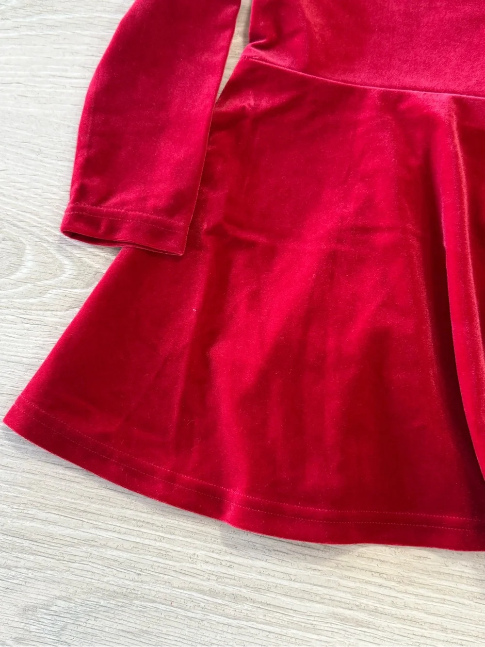 The Children's Place Bright Red Velvet Long-Sleeve Skater Dress